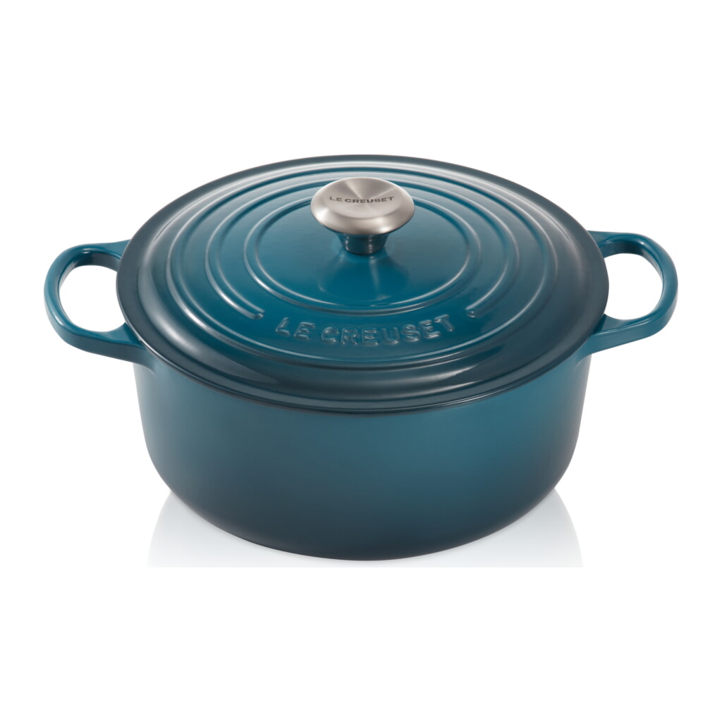 Teal round casserole
